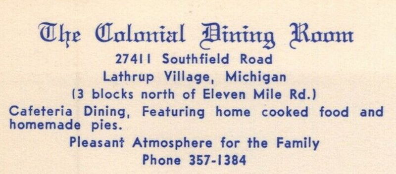 Colonial Dining Room - Vintage Postcard